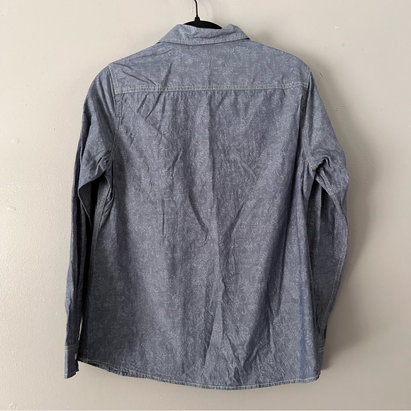 Weatherproof Chambray Button Down Top | Blue Chambray - Picture 9 of 10